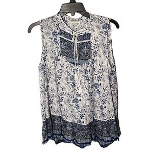 BeachLunchLounge Women’s Comfy Floral Sleeveless 100% Viscose Blouse